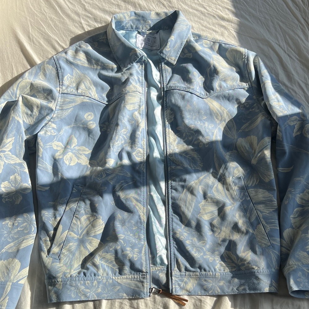 Urban Outfitters Blue and Cream Floral Jacket